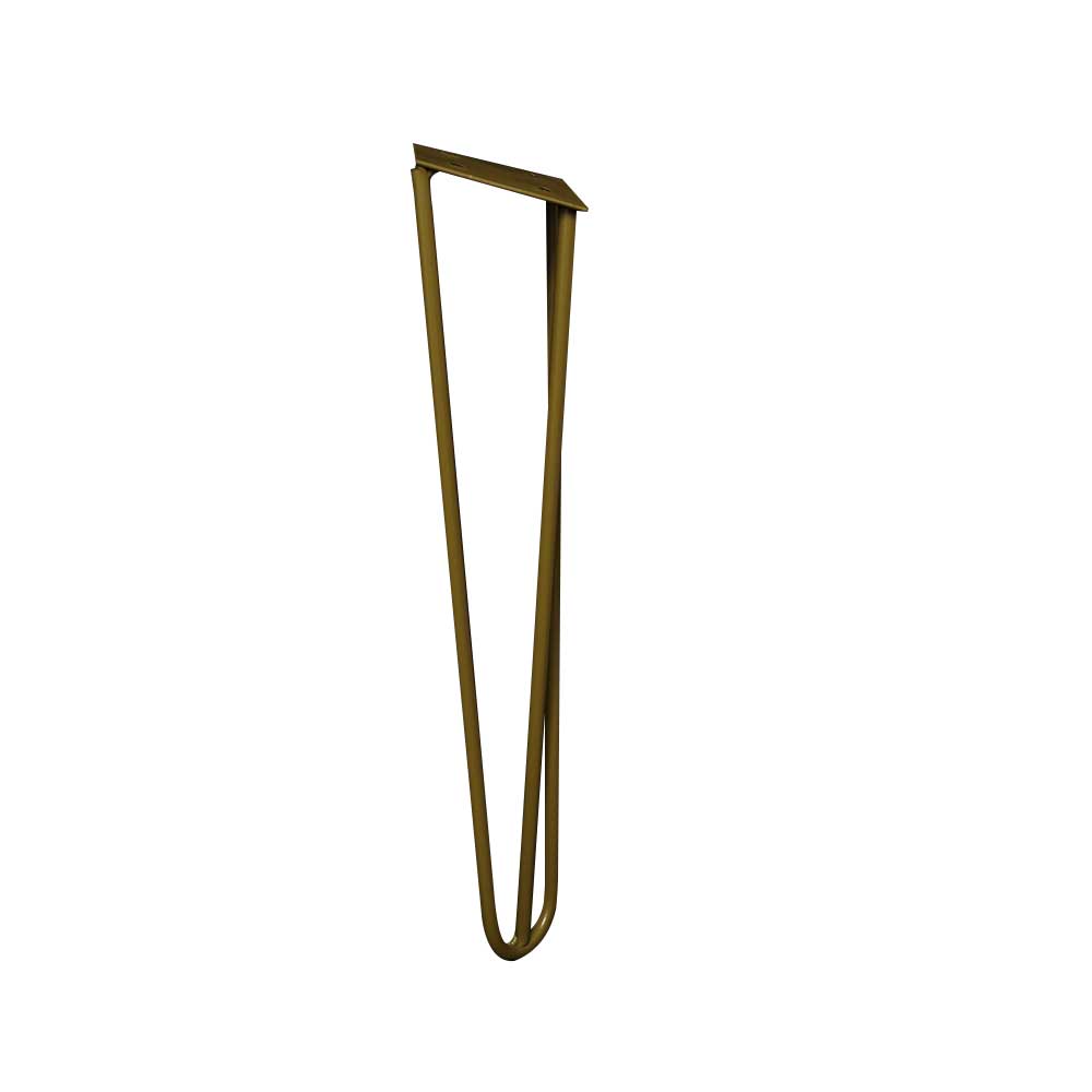 Kit 2 Pés de Metal 30 CM Hairpin Legs Mesa de Canto Rack e Puffs Dourado G41