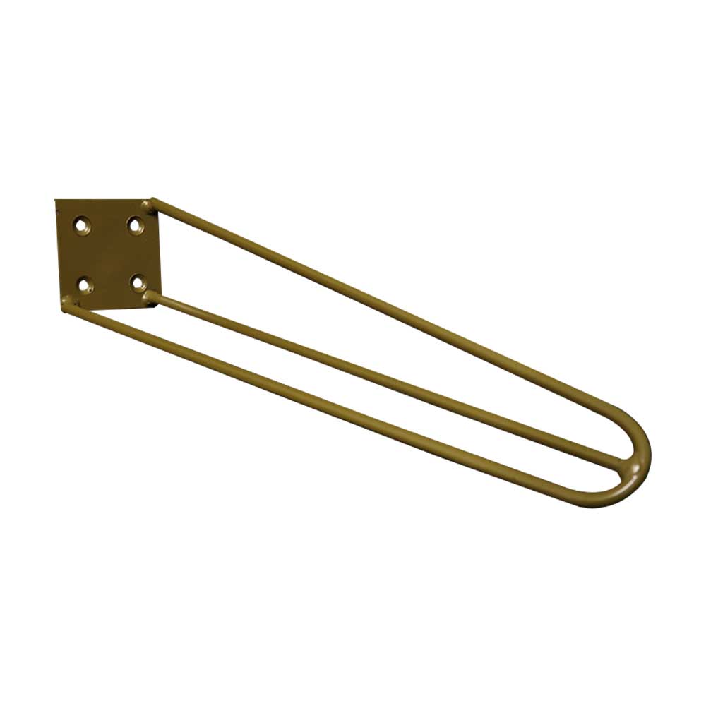 Kit 2 Pés de Metal 30 CM Hairpin Legs Mesa de Canto Rack e Puffs Dourado G41