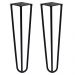 Kit 2 Pés de Metal 30 CM Hairpin Legs Mesa de Canto Rack e Puffs Preto G41