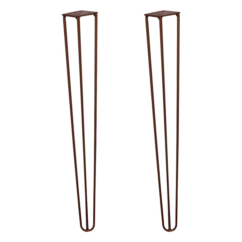 Kit 2 Pés de Metal 60 CM Hairpin Legs Mesa de Canto Aparador Bronze G41