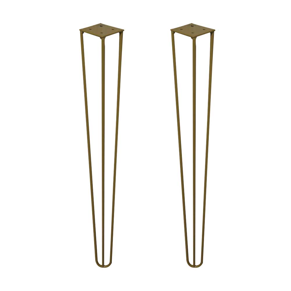 Kit 2 Pés de Metal 60 CM Hairpin Legs Mesa de Canto Aparador Dourado G41