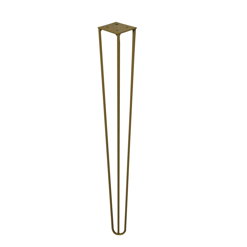 Kit 2 Pés de Metal 60 CM Hairpin Legs Mesa de Canto Aparador Dourado G41