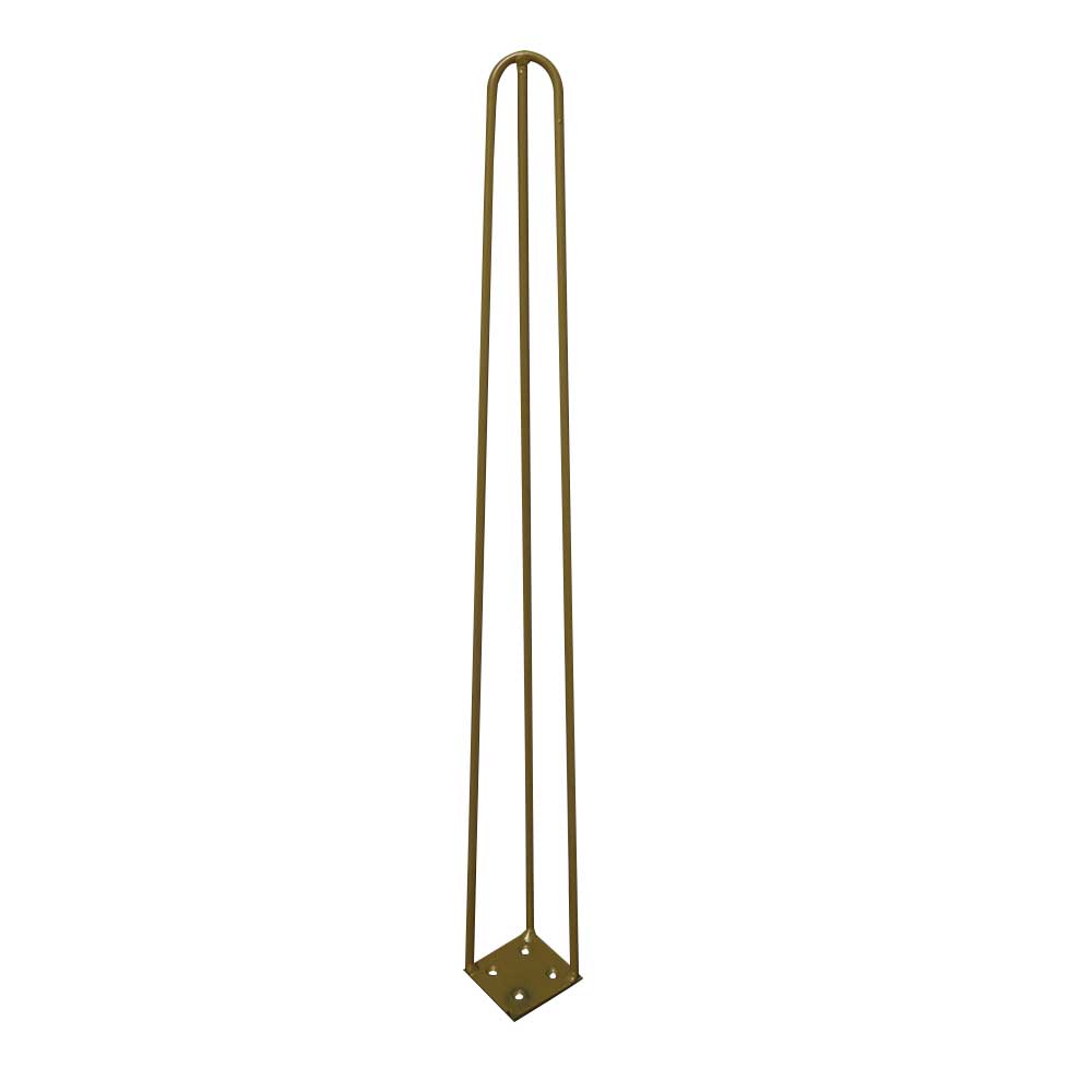 Kit 2 Pés de Metal 60 CM Hairpin Legs Mesa de Canto Aparador Dourado G41