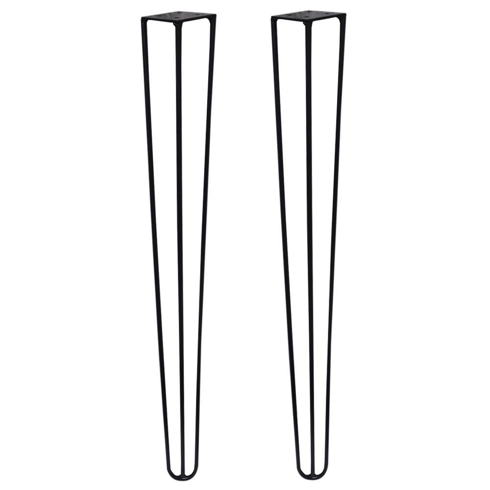 Kit 2 Pés de Metal 60 CM Hairpin Legs Mesa de Canto Aparador Preto G41