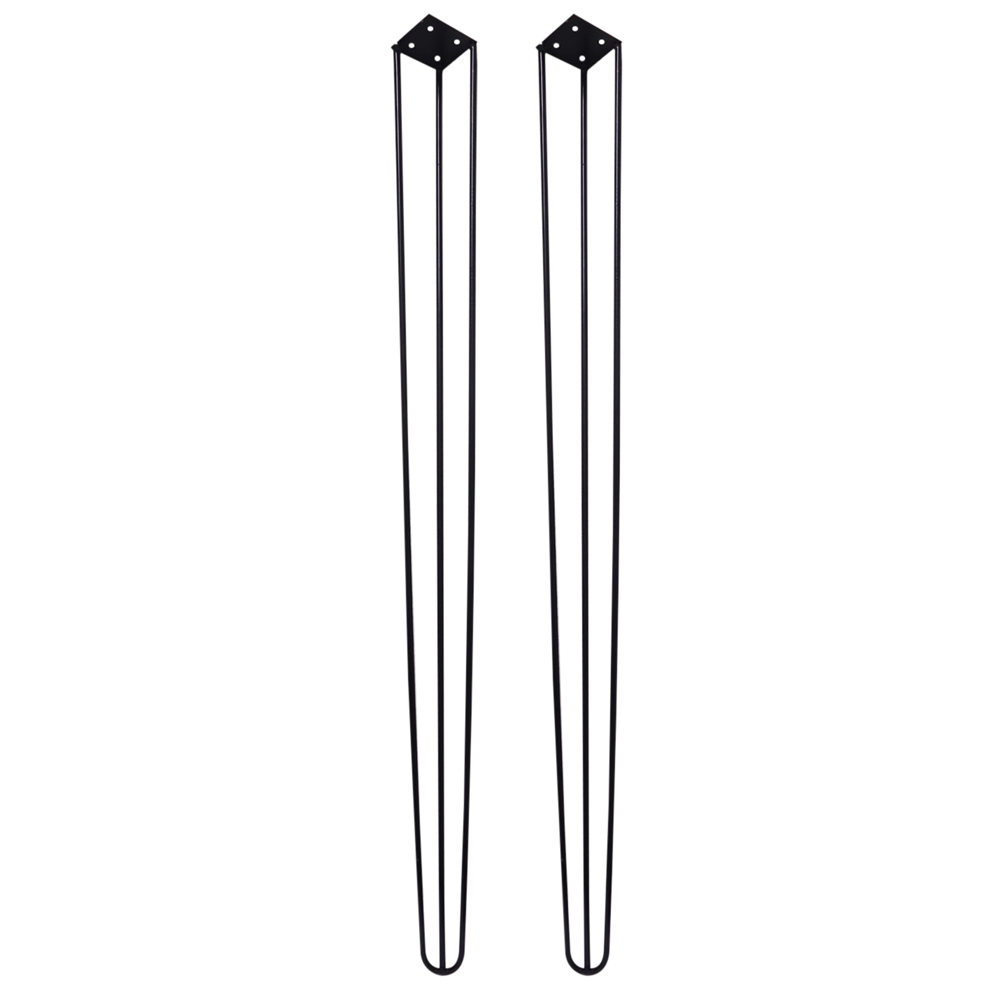 Kit 2 Pés de Metal 90 CM Hairpin Legs Aparador e Mesa de Canto Preto G41