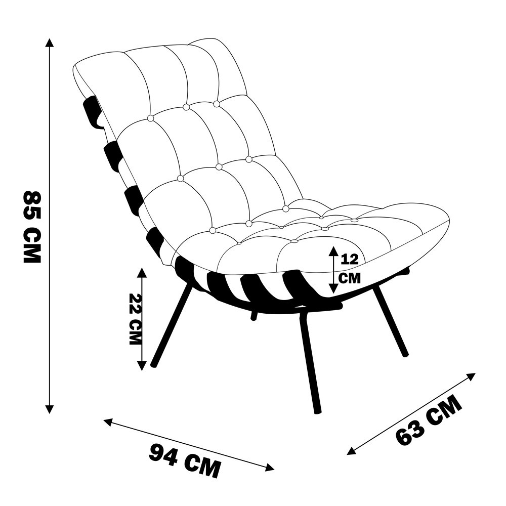 Kit 2 Poltrona Decorativa Sala de Estar Costela Couro Mel G34 - Gran Belo