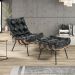 Kit 2 Poltrona Decorativa Sala de Estar Costela Couro Preto G34 - Gran Belo
