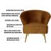 Kit 2 Poltrona Decorativa Sala de Estar Lucca Veludo Telha G15 - Gran Belo