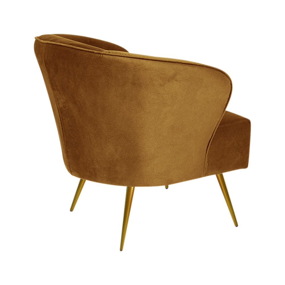 Kit 2 Poltrona Decorativa Sala de Estar Lucca Veludo Telha G15 - Gran Belo