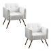 Kit 2 Poltronas Decorativa Bia Couro Branco - Gran Belo