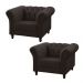 Kit 2 Poltronas Decorativa Maggiore Couro Marrom - Gran Belo