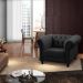 Kit 2 Poltronas Decorativa Maggiore Couro Preto G58 - Gran Belo