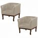 Kit 2 Poltronas Decorativa Noah Couro Bege 66 Fosco - Gran Belo