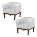 Kit 2 Poltronas Decorativa Noah Couro Branco G58 - Gran Belo