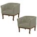 Kit 2 Poltronas Decorativa Noah Couro Cinza - Gran Belo