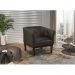 Kit 2 Poltronas Decorativa Noah Couro Marrom Fosco - Gran Belo