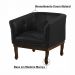 Kit 2 Poltronas Decorativa Noah Couro Preto Fosco - Gran Belo