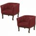Kit 2 Poltronas Decorativa Noah Couro Vermelho - Gran Belo