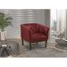 Kit 2 Poltronas Decorativa Noah Couro Vermelho - Gran Belo