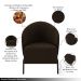Kit 2 Poltronas Decorativa Sala de Estar Kenya Pés em Ferro Veludo Preto/Marrom G33 - Gran Belo