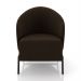 Kit 2 Poltronas Decorativa Sala de Estar Kenya Pés em Ferro Veludo Preto/Marrom G33 - Gran Belo