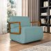 Kit 2 Poltronas Decorativa Sala de Estar Odessa Braços em Madeira Bouclê Azul G33 - Gran Belo