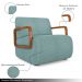 Kit 2 Poltronas Decorativa Sala de Estar Odessa Braços em Madeira Bouclê Azul G33 - Gran Belo