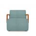 Kit 2 Poltronas Decorativa Sala de Estar Odessa Braços em Madeira Bouclê Azul G33 - Gran Belo