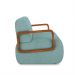 Kit 2 Poltronas Decorativa Sala de Estar Odessa Braços em Madeira Bouclê Azul G33 - Gran Belo