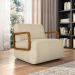 Kit 2 Poltronas Decorativa Sala de Estar Odessa Braços em Madeira Bouclê Bege G33 - Gran Belo