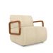 Kit 2 Poltronas Decorativa Sala de Estar Odessa Braços em Madeira Bouclê Bege G33 - Gran Belo