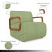 Kit 2 Poltronas Decorativa Sala de Estar Odessa Braços em Madeira Bouclê Verde Oliva G33 - Gran Belo