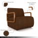 Kit 2 Poltronas Decorativa Sala de Estar Odessa Braços em Madeira PU Marrom G33 - Gran Belo