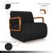 Kit 2 Poltronas Decorativa Sala de Estar Odessa Braços em Madeira PU Preto G33 - Gran Belo