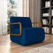 Kit 2 Poltronas Decorativa Sala de Estar Odessa Braços em Madeira Veludo Azul G33 - Gran Belo