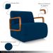 Kit 2 Poltronas Decorativa Sala de Estar Odessa Braços em Madeira Veludo Azul G33 - Gran Belo