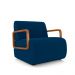 Kit 2 Poltronas Decorativa Sala de Estar Odessa Braços em Madeira Veludo Azul G33 - Gran Belo