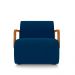 Kit 2 Poltronas Decorativa Sala de Estar Odessa Braços em Madeira Veludo Azul G33 - Gran Belo