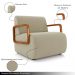 Kit 2 Poltronas Decorativa Sala de Estar Odessa Braços em Madeira Veludo Bege G33 - Gran Belo