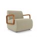 Kit 2 Poltronas Decorativa Sala de Estar Odessa Braços em Madeira Veludo Bege G33 - Gran Belo