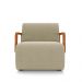 Kit 2 Poltronas Decorativa Sala de Estar Odessa Braços em Madeira Veludo Bege G33 - Gran Belo