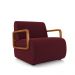 Kit 2 Poltronas Decorativa Sala de Estar Odessa Braços em Madeira Veludo Bordô G33 - Gran Belo