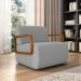 Kit 2 Poltronas Decorativa Sala de Estar Odessa Braços em Madeira Veludo Cinza Claro G33 - Gran Belo