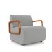 Kit 2 Poltronas Decorativa Sala de Estar Odessa Braços em Madeira Veludo Cinza Claro G33 - Gran Belo
