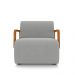 Kit 2 Poltronas Decorativa Sala de Estar Odessa Braços em Madeira Veludo Cinza Claro G33 - Gran Belo