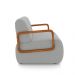 Kit 2 Poltronas Decorativa Sala de Estar Odessa Braços em Madeira Veludo Cinza Claro G33 - Gran Belo