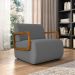 Kit 2 Poltronas Decorativa Sala de Estar Odessa Braços em Madeira Veludo Cinza G33 - Gran Belo