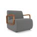 Kit 2 Poltronas Decorativa Sala de Estar Odessa Braços em Madeira Veludo Cinza G33 - Gran Belo