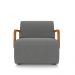 Kit 2 Poltronas Decorativa Sala de Estar Odessa Braços em Madeira Veludo Cinza G33 - Gran Belo