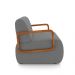 Kit 2 Poltronas Decorativa Sala de Estar Odessa Braços em Madeira Veludo Cinza G33 - Gran Belo